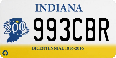 IN license plate 993CBR