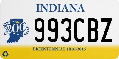 IN license plate 993CBZ