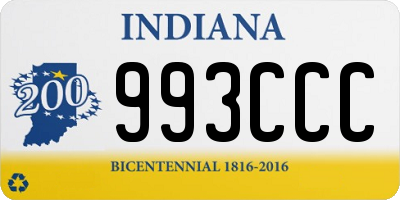 IN license plate 993CCC