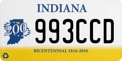 IN license plate 993CCD