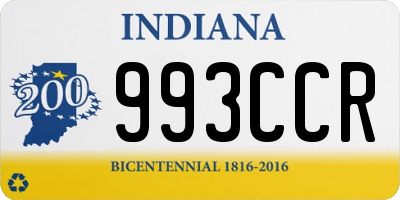 IN license plate 993CCR