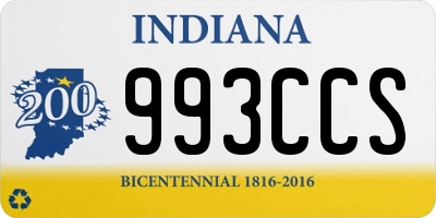 IN license plate 993CCS