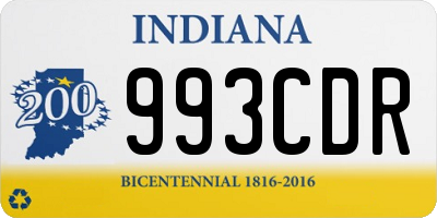 IN license plate 993CDR