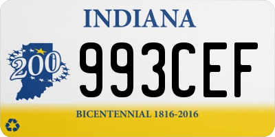 IN license plate 993CEF