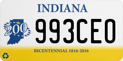 IN license plate 993CEO