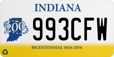 IN license plate 993CFW