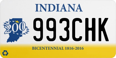 IN license plate 993CHK