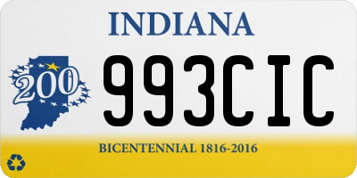 IN license plate 993CIC