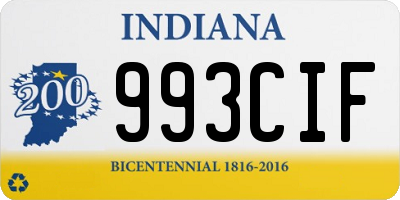 IN license plate 993CIF