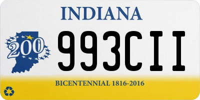 IN license plate 993CII