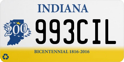 IN license plate 993CIL