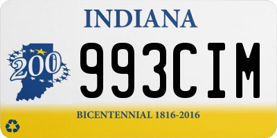 IN license plate 993CIM