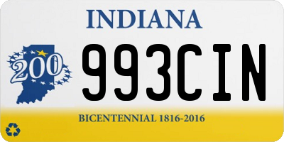 IN license plate 993CIN