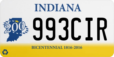 IN license plate 993CIR