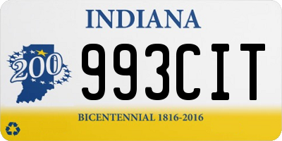 IN license plate 993CIT