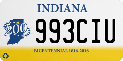 IN license plate 993CIU