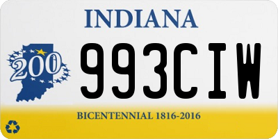 IN license plate 993CIW