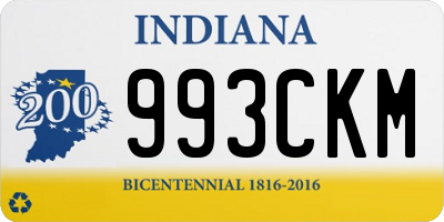 IN license plate 993CKM