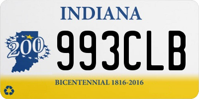 IN license plate 993CLB