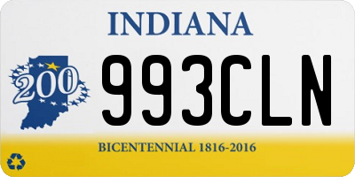 IN license plate 993CLN