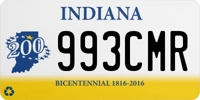 IN license plate 993CMR