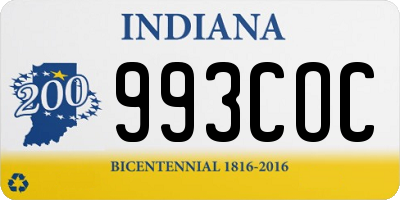 IN license plate 993COC