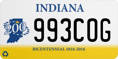 IN license plate 993COG