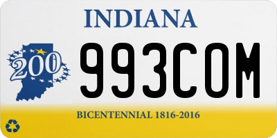 IN license plate 993COM