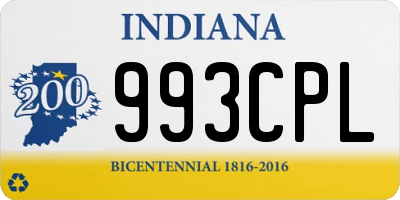 IN license plate 993CPL