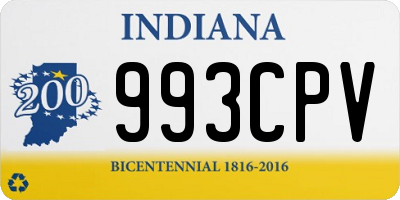 IN license plate 993CPV