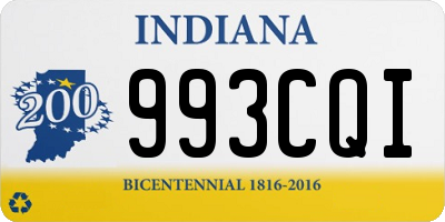 IN license plate 993CQI