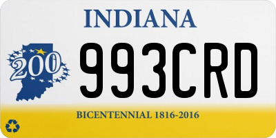 IN license plate 993CRD