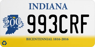 IN license plate 993CRF