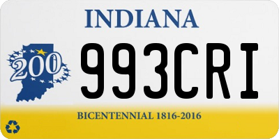IN license plate 993CRI