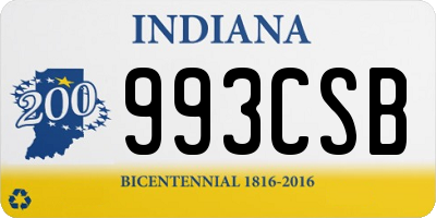 IN license plate 993CSB