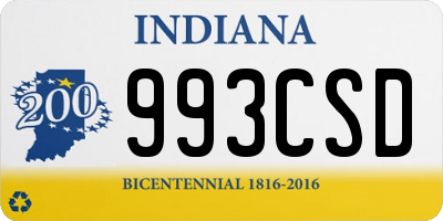 IN license plate 993CSD