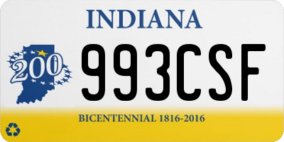 IN license plate 993CSF