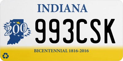 IN license plate 993CSK