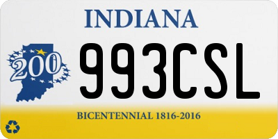 IN license plate 993CSL