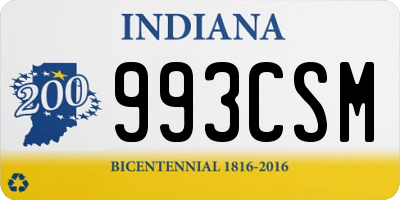 IN license plate 993CSM