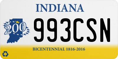 IN license plate 993CSN