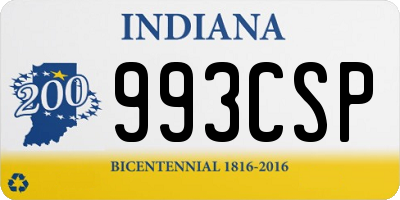 IN license plate 993CSP