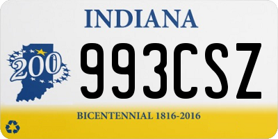 IN license plate 993CSZ