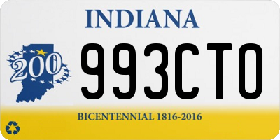 IN license plate 993CTO