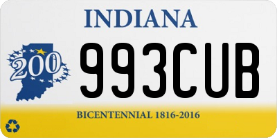 IN license plate 993CUB