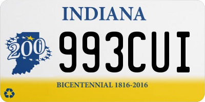 IN license plate 993CUI