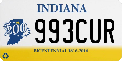 IN license plate 993CUR