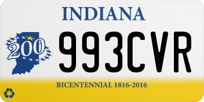 IN license plate 993CVR