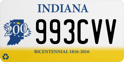 IN license plate 993CVV