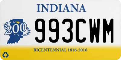 IN license plate 993CWM